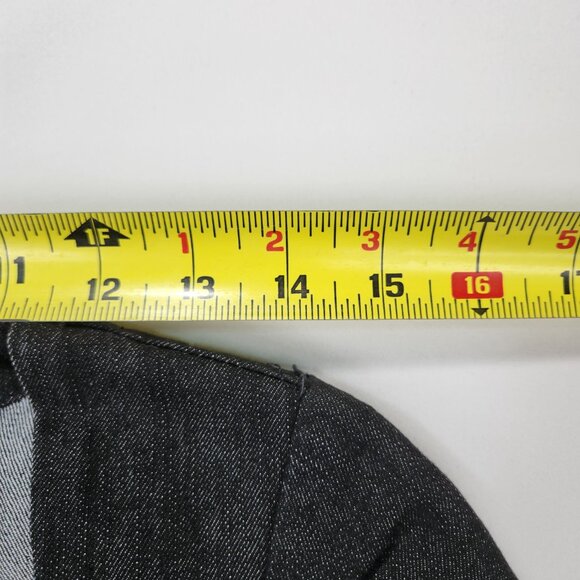 Sophisticated Edge: Le Chateau Black Denim Straight Dress – Size S, Cap Sleeve - Picture 5 of 10